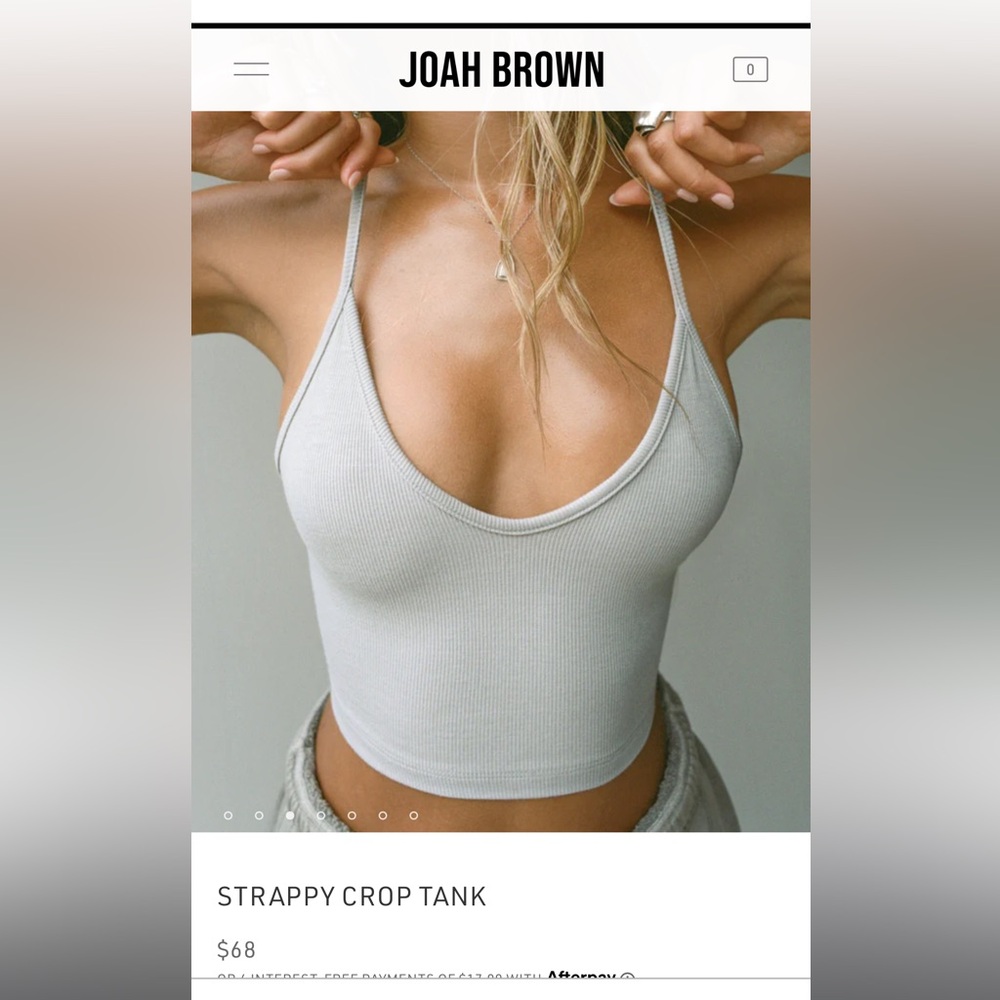 Joah Brown Strappy crop top tank